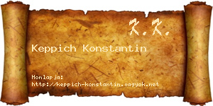 Keppich Konstantin névjegykártya